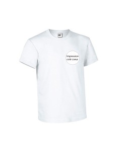 Tee shirt blanc avec marquage coté coeur