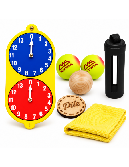 Kit Cadeau Pétanque Premium | Compteur et 3 Cochonnets